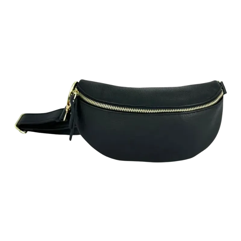Hexagone Cuir Banane Small banane cuir noir