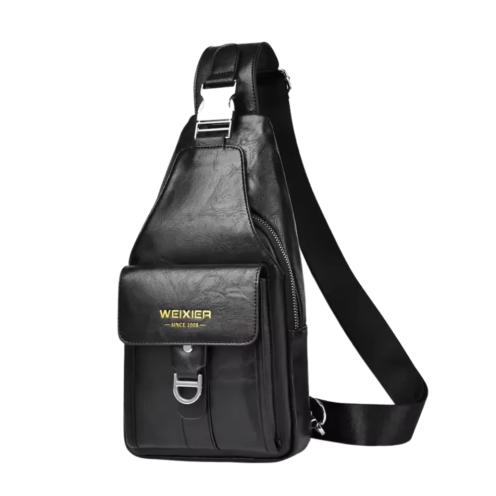 Mon Sacoche Sac de Poitrine Cuir homme café
