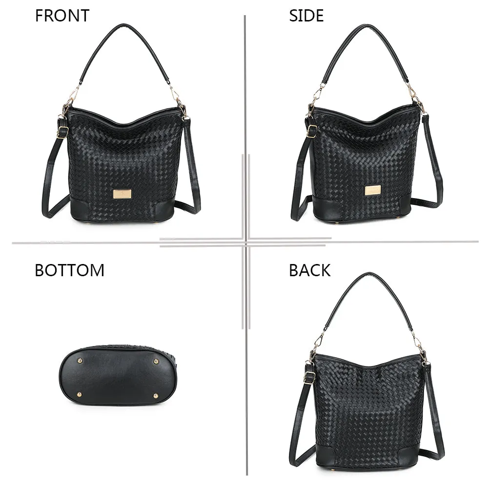 Gallantry Paris Bellina sac à main tressé noir