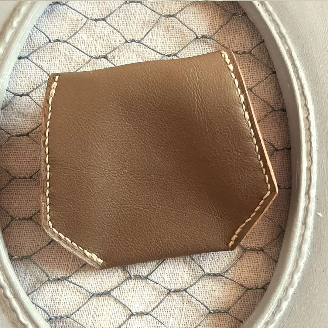 Atelier Anne R Faustine porte-monnaie cuir gris taupe
