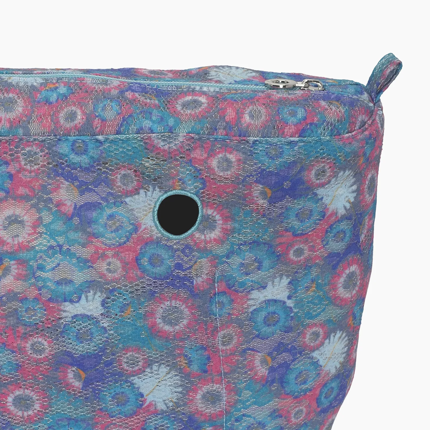 O bag Mini doublure intérieure zip bleu clair lace bloom