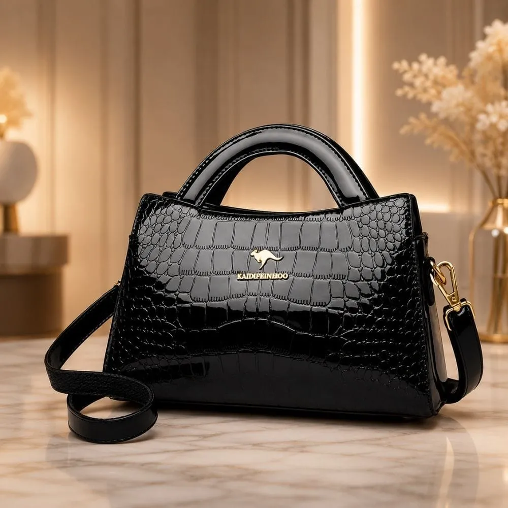 Maison Sacoches Louise sac à main bourgogne effet crocodile
