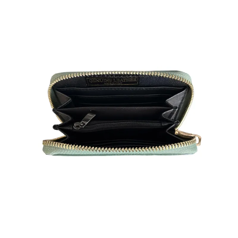 Hexagone Cuir PF Grainé portefeuille cuir Doré zippé