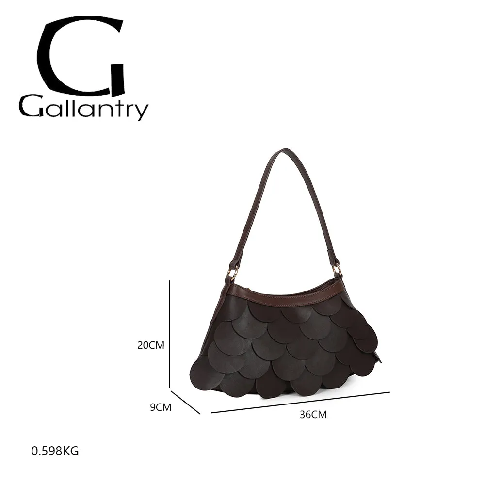 Gallantry La Écaille sac épaule Coffee écailles