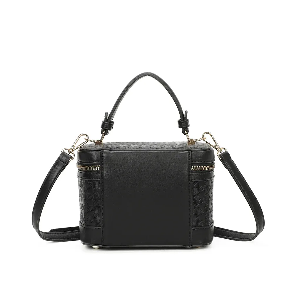 Gallantry Paris Le Bambino petit sac vanity Noir pied-de-poule
