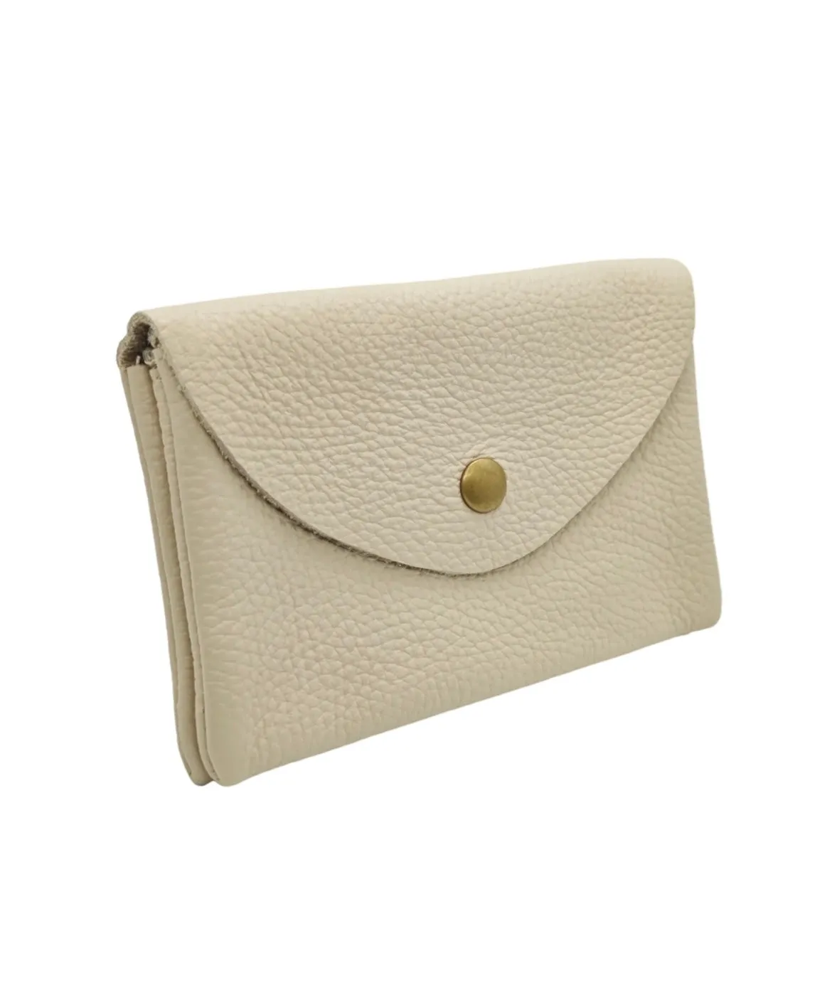 Hexagone Cuir PM Agnès XL portefeuille cuir écru