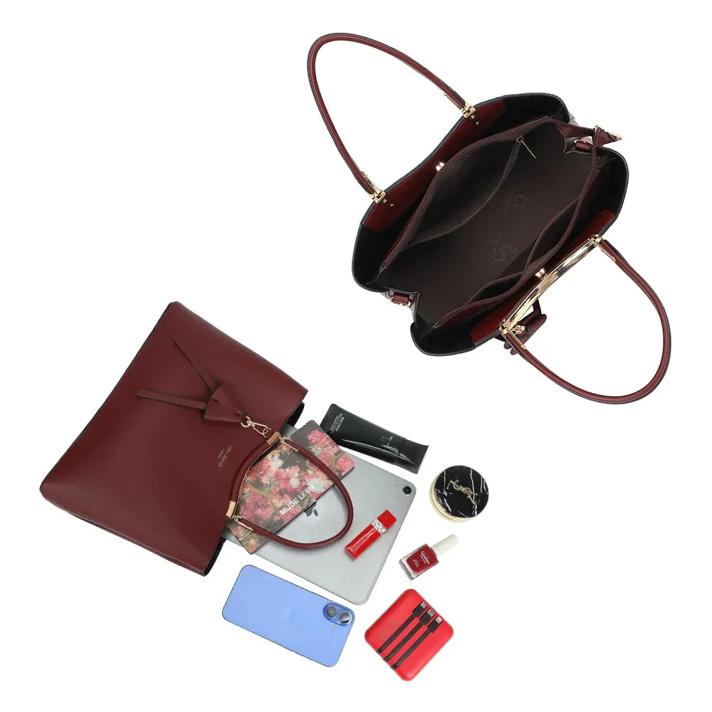 Gallantry Le Azalée sac à main bordeaux grainé