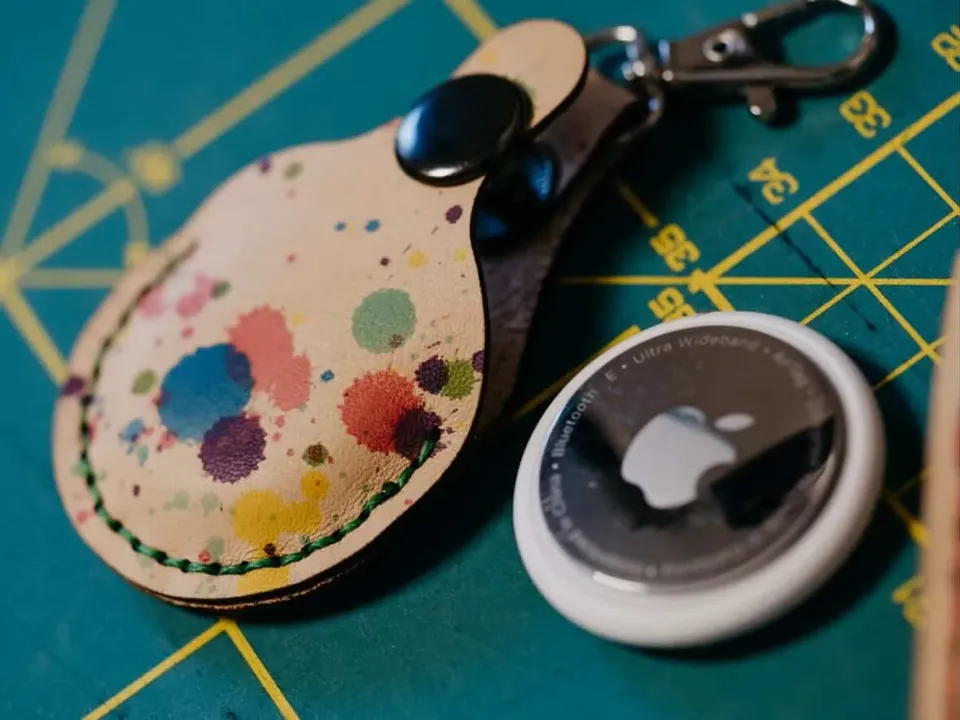CagnaCuir Atelier Le CuirTag porte-clés cuir splash