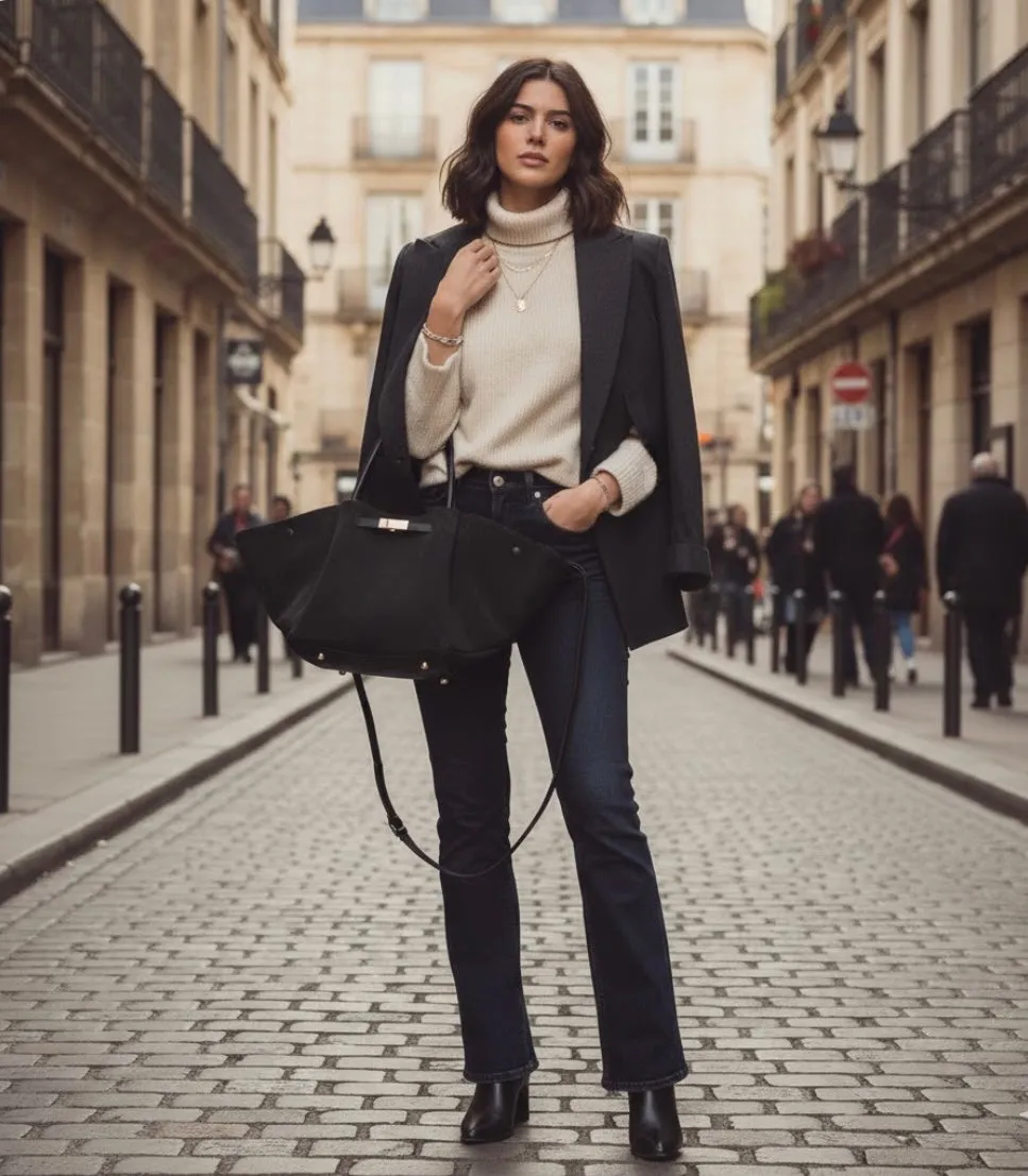 Hexagone Cuir Volanti sac à main daim