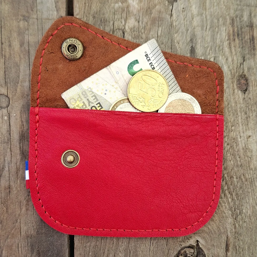 Atelier Anne R Rouge Passion porte-monnaie cuir rouge