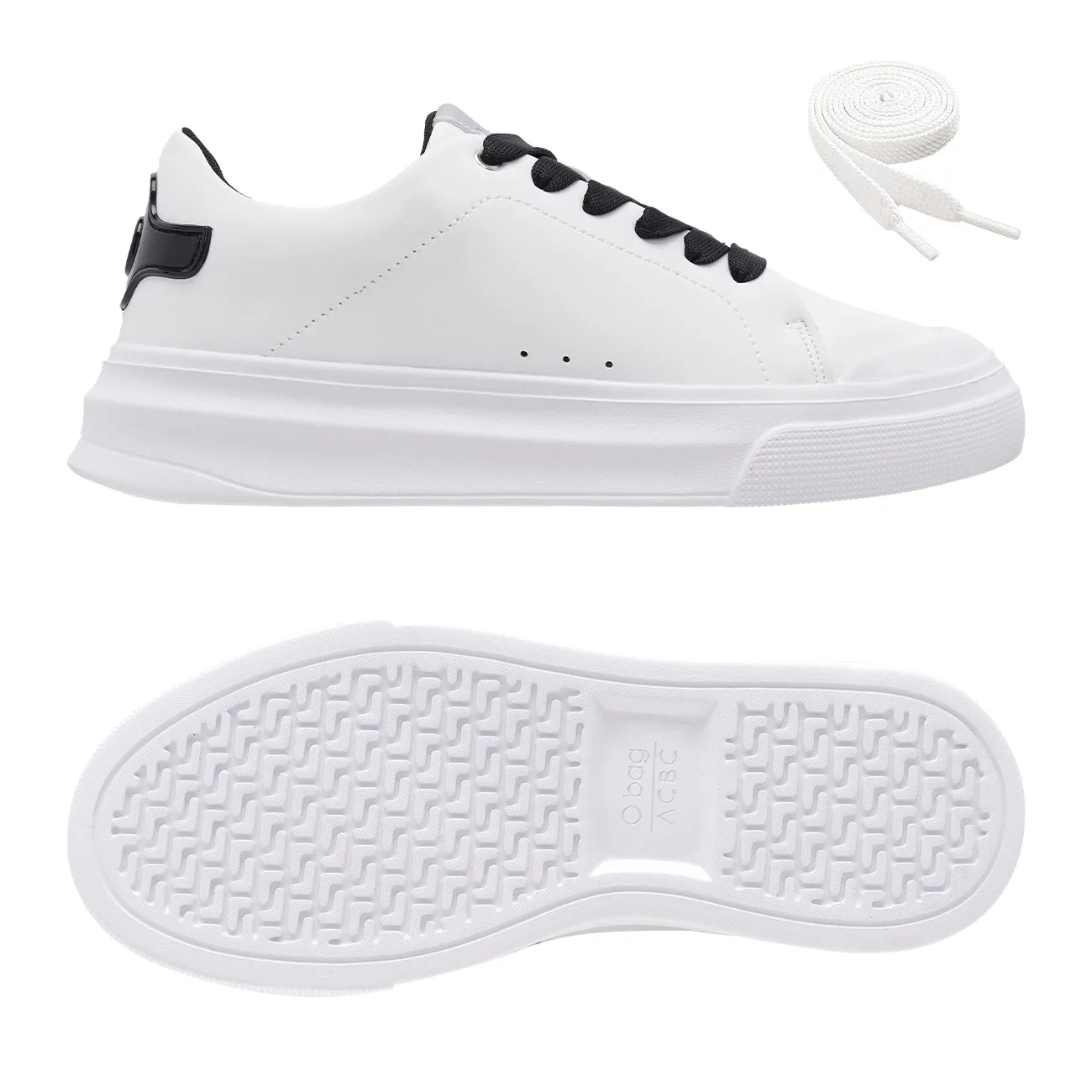 O bag sneakers White baskets blanc noir recyclé