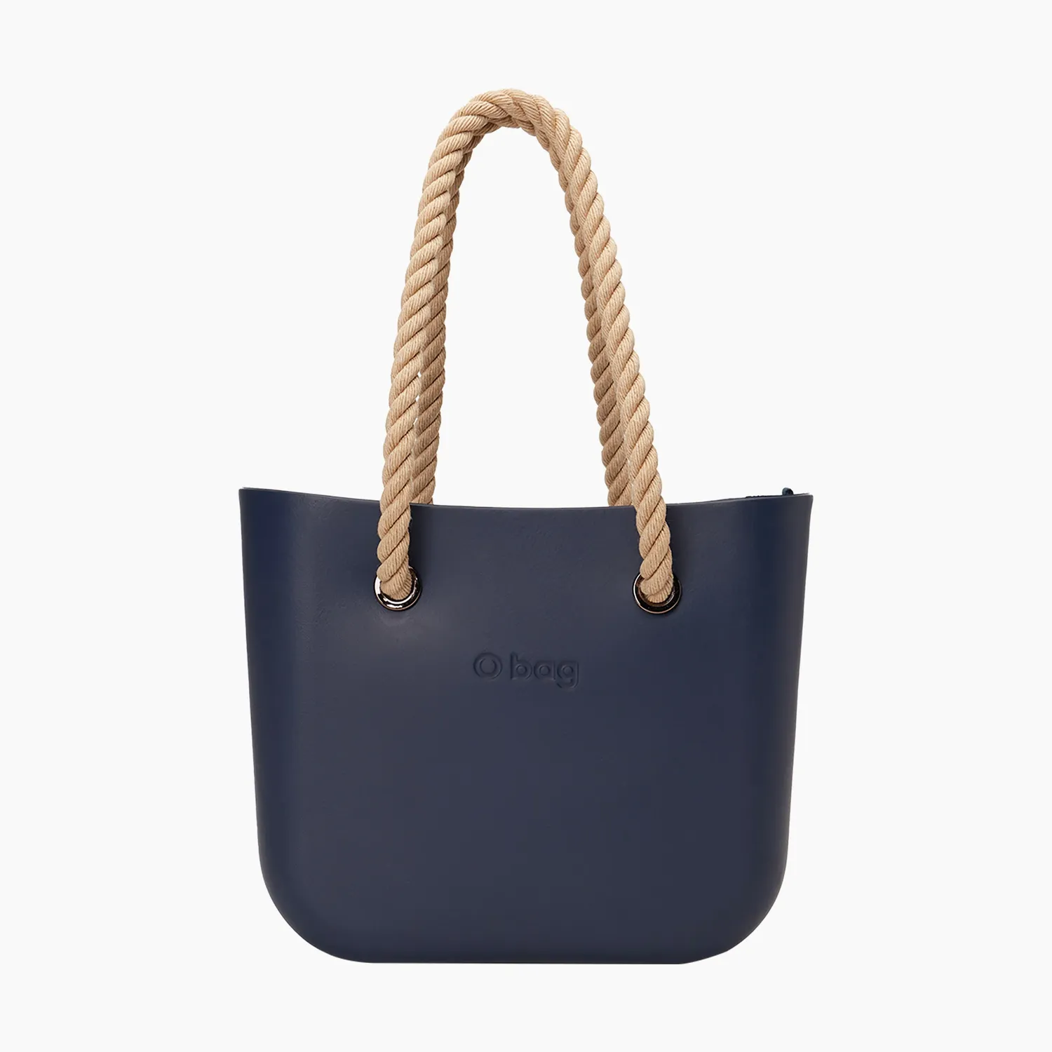 O bag Mini sac toile canvas bleu navy + anse corde
