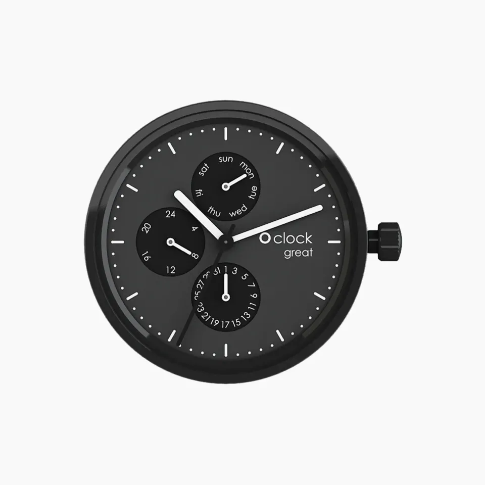 O bag O Clock Great Date Tone on Tone Black montre date