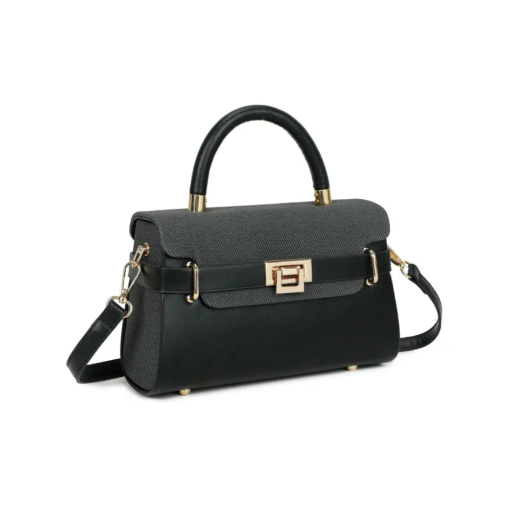 Gallantry Paris Lysia sac à main rabat noir compact doré