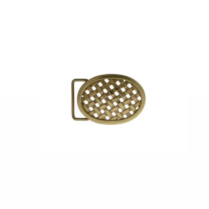 Hexagone Cuir Boucle Ovale Tressée boucle argenté vieilli