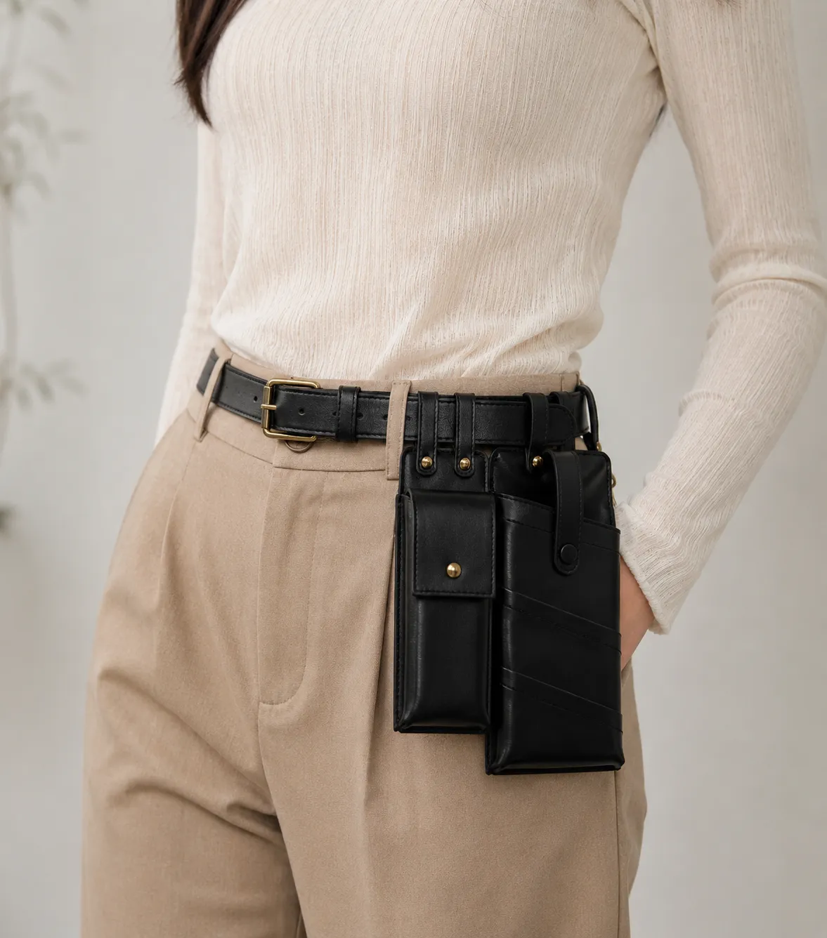 Gallantry Paris L'Urbain sac banane noir ceinture