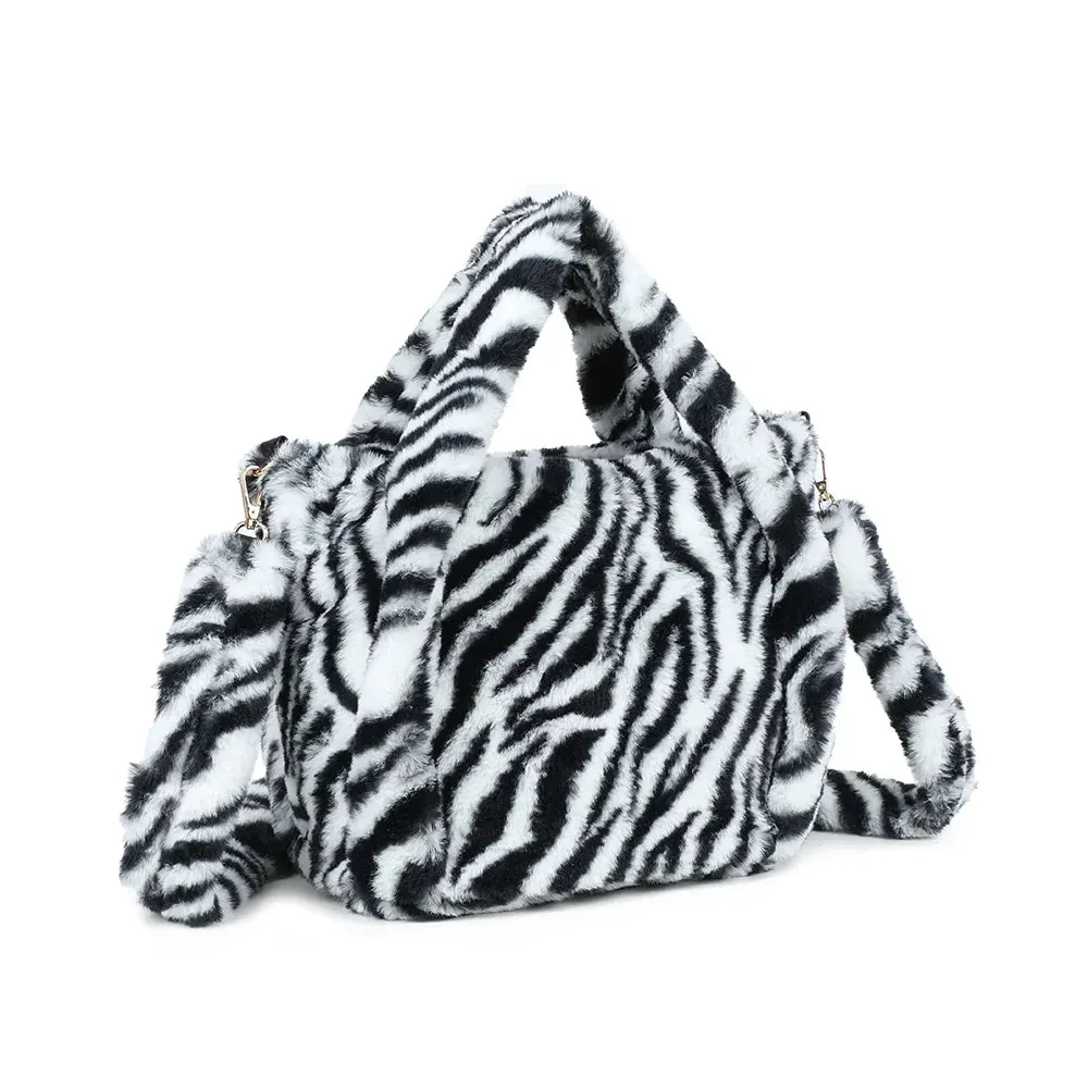 Gallantry Paris Léona Douceur cabas fourrure zèbre peluche