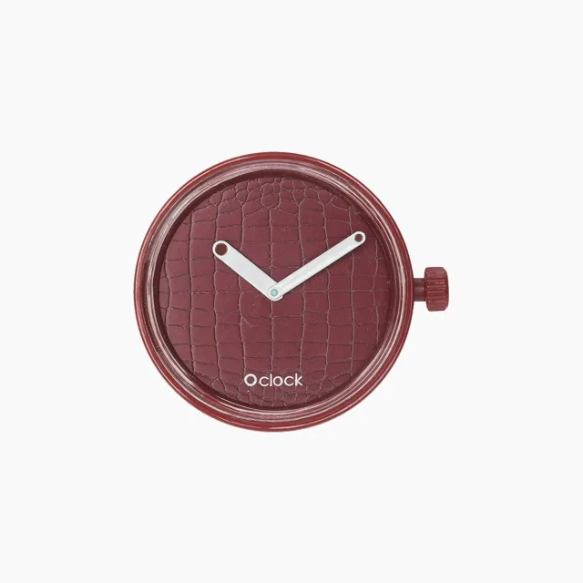O bag O Clock Laser Cocco mécanisme montre bordeaux croco