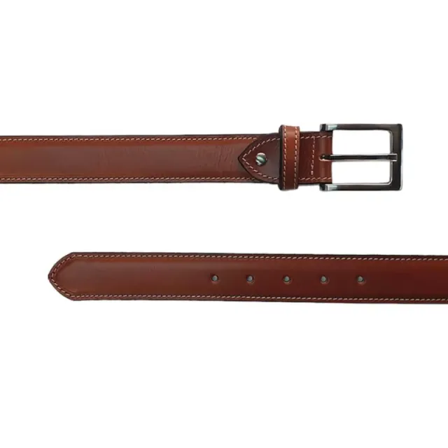 Hexagone Cuir Hexagone ceinture cuir cognac 3,5 cm