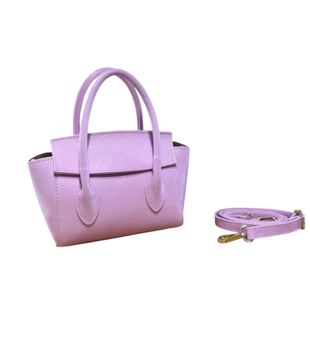 Hexagone Cuir Candy sac cuir jaune sorbet pastel