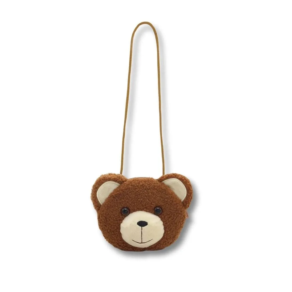 Maison Sacoches Toudou sac ourson enfant peluche marron