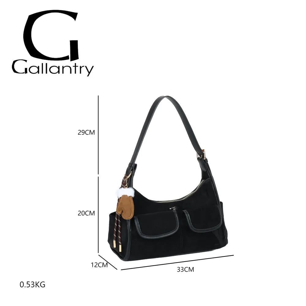Gallantry Harper sac à main épaule taupe foncé suédine
