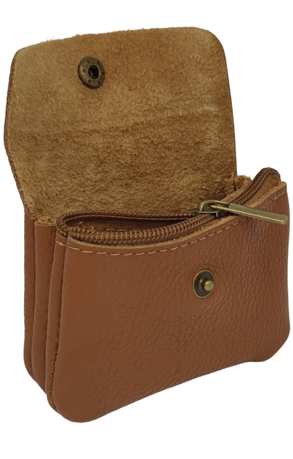 Hexagone Cuir PM Agnès porte-monnaie cuir cognac compact