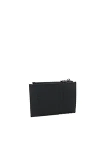 O bag Anemone porte-cartes zippé noir caoutchouté