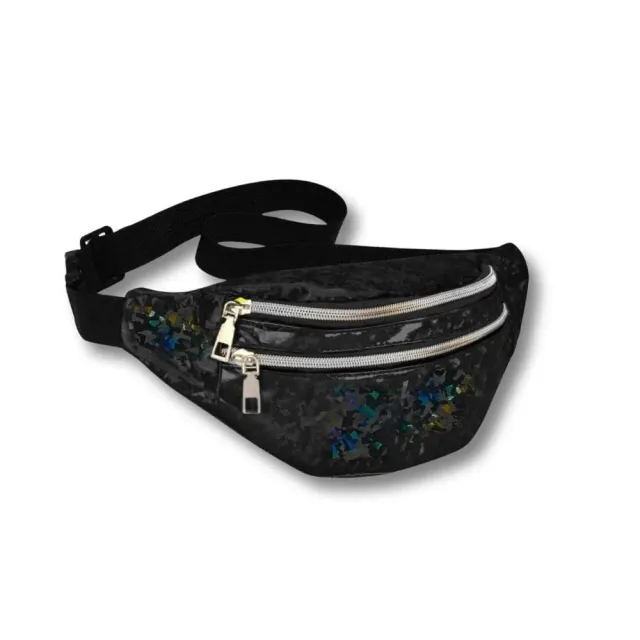 Maison Sacoches Laser sac banane noir brillant