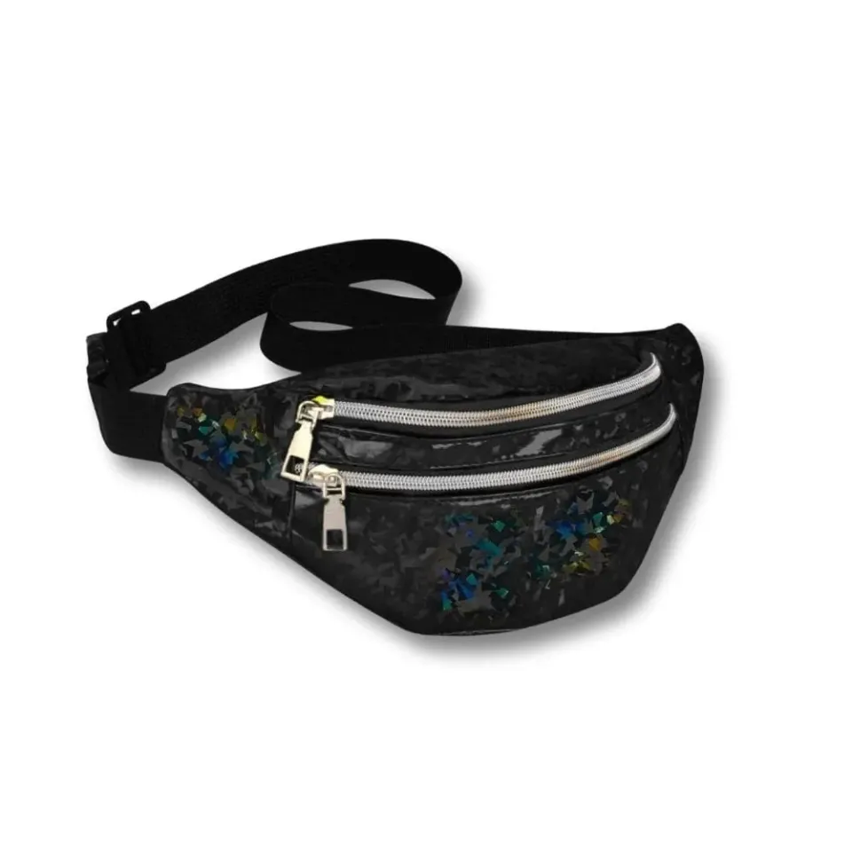 Maison Sacoches Laser sac banane noir brillant