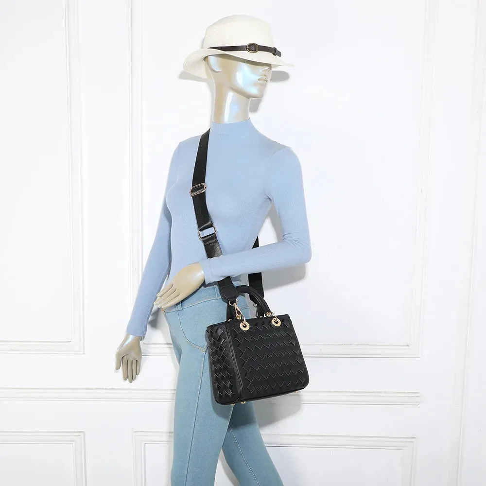 Gallantry Allure Tressée sac main noir tressé 23cm