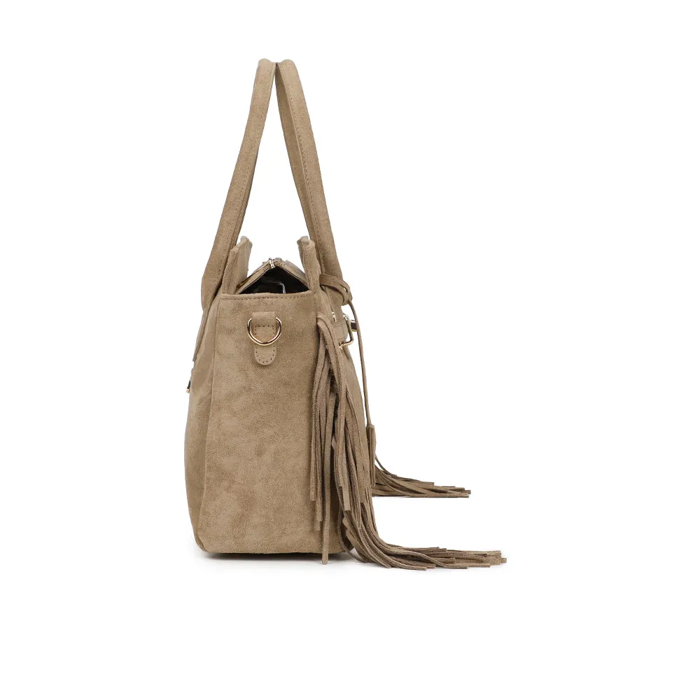 Gallantry Paris Nacara sac à main franges taupe foncé
