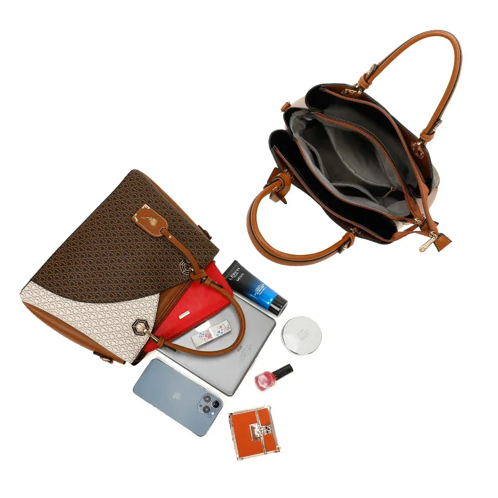 Gallantry Valentina sac à main marron beige bicolore