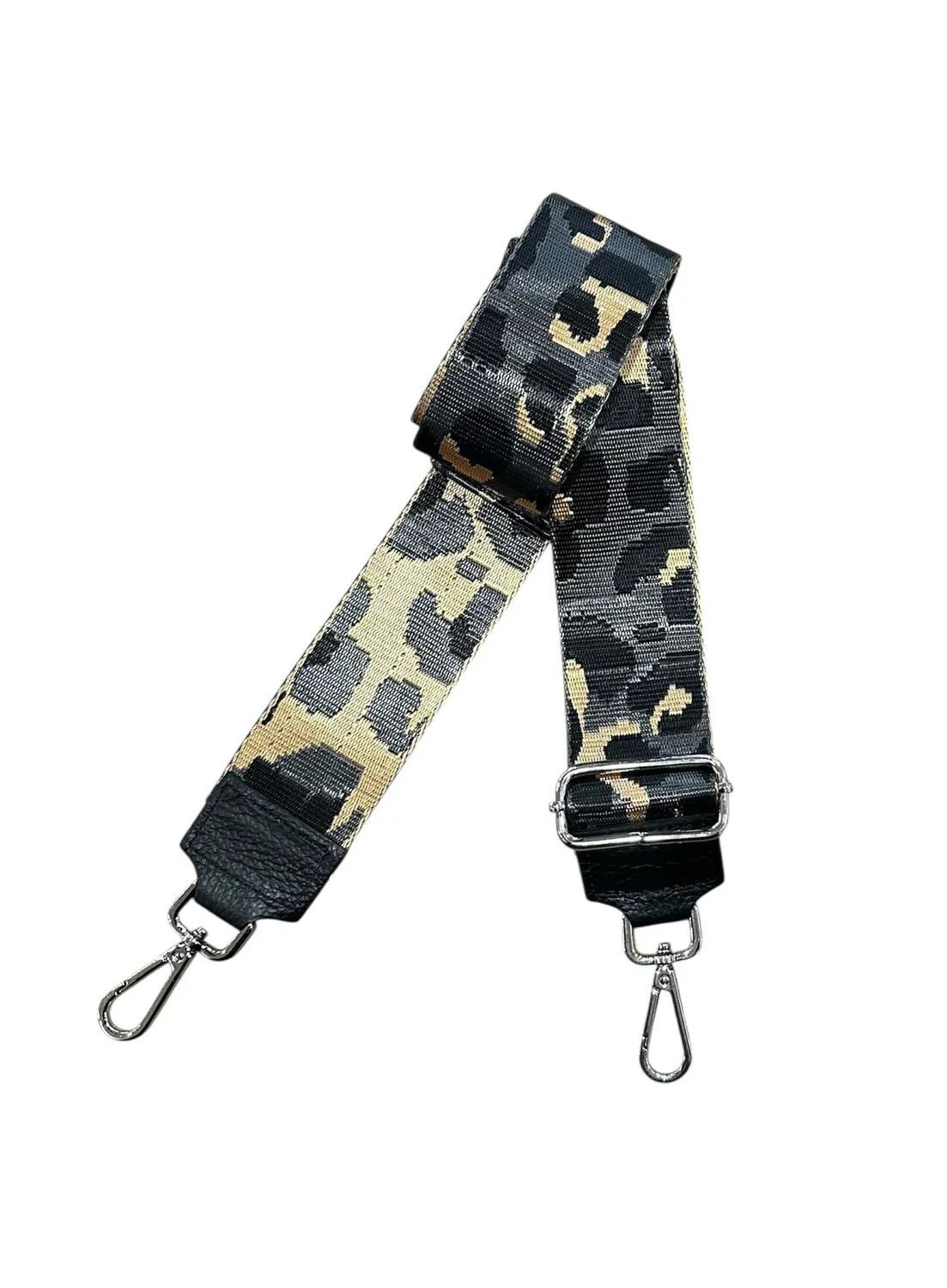 Hexagone Cuir Anse Léopard anse sac blanc doré