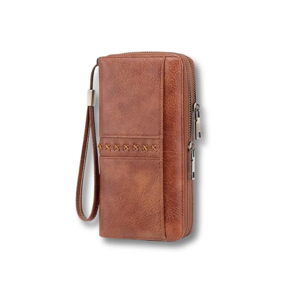 Maison Sacoches Nolia pochette téléphone femme marron-blanc