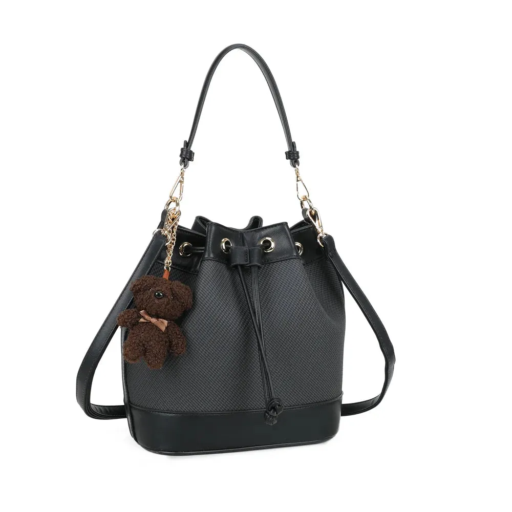 Gallantry Paris Lila Bucket sac seau noir cordon