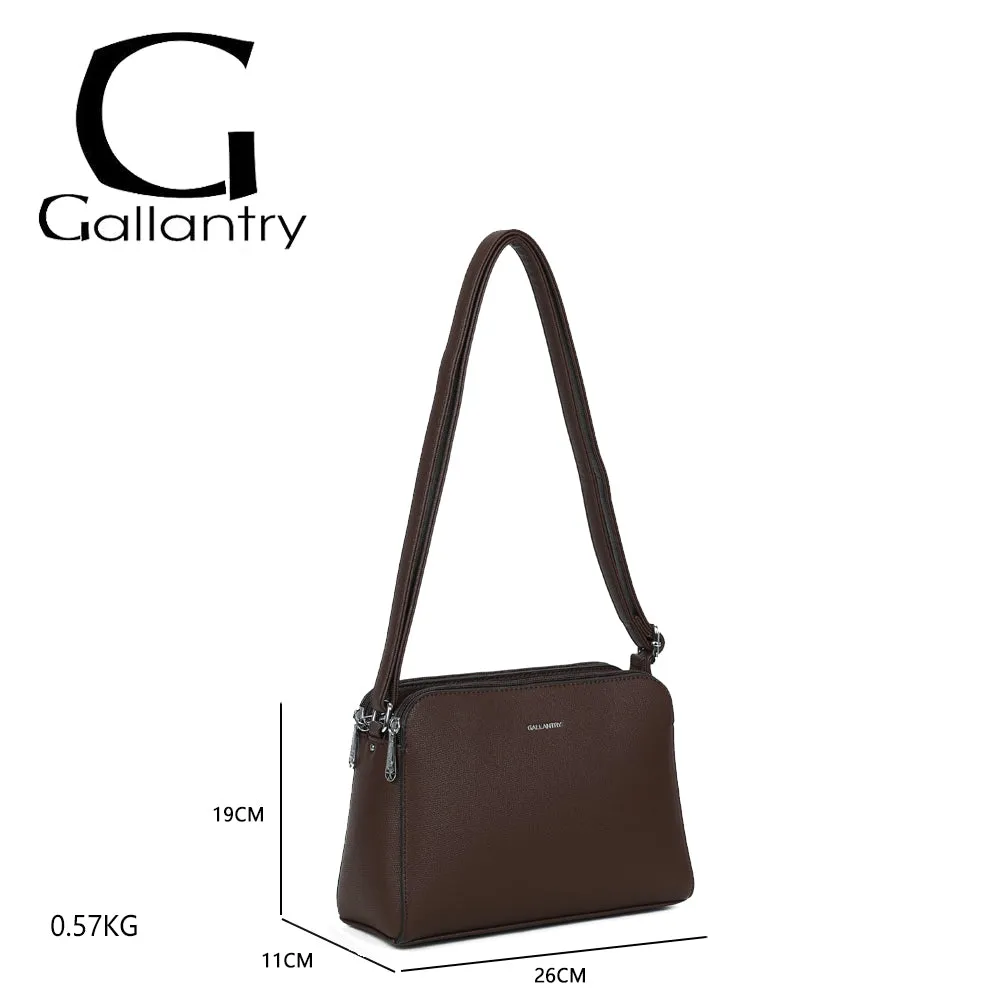 Gallantry Gallante sac bandoulière Coffee zippé