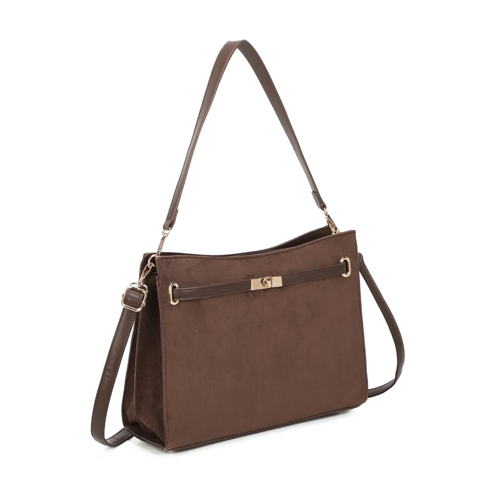 Gallantry Paris Véla sac à main marron suédine