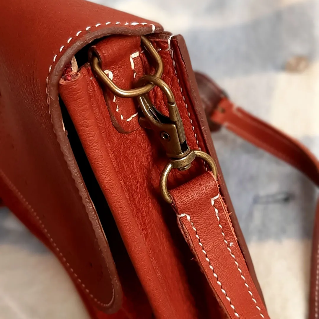 Atelier Anne R Gabeline besace cuir chocolat bandoulière