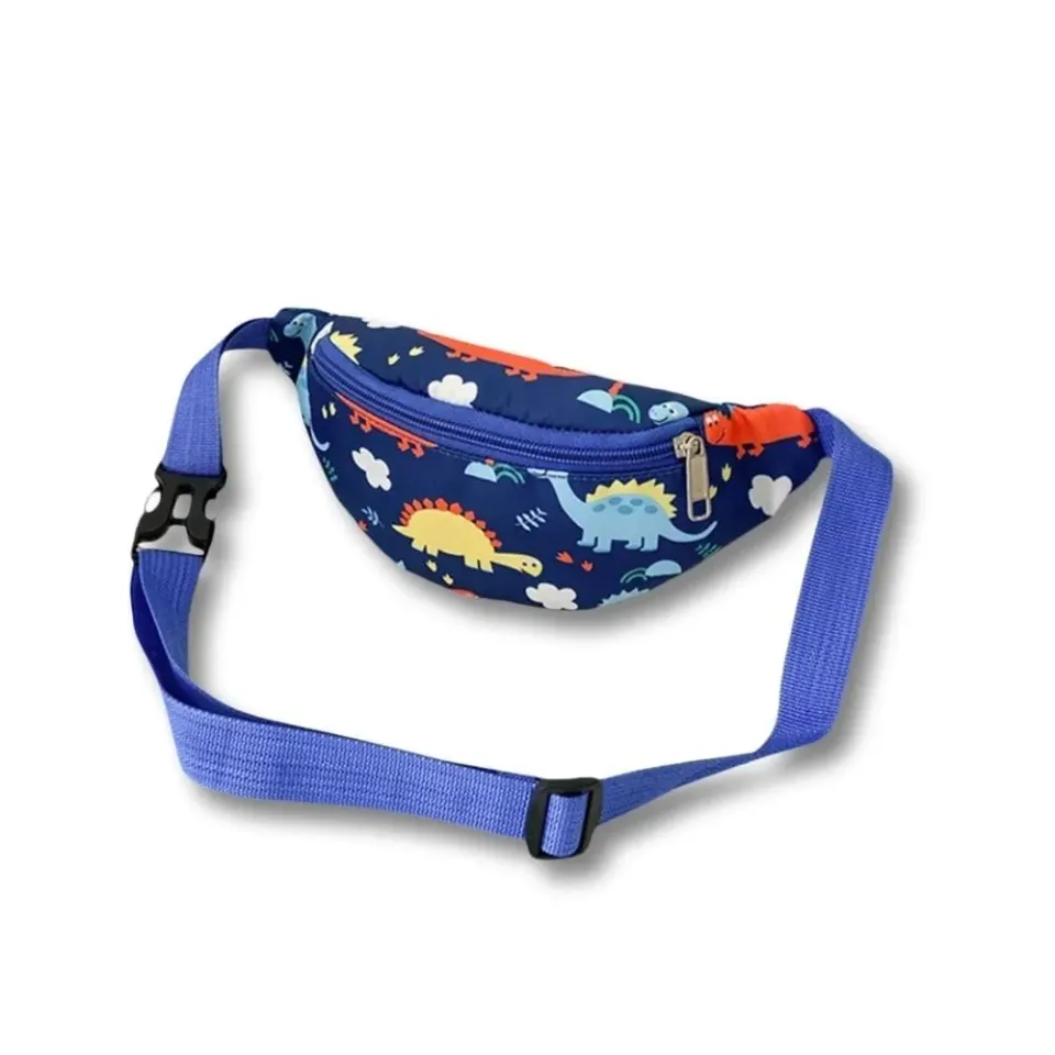 Maison Sacoches Titou Sac Banane Enfant Garcon Bleu Dino 24 cm