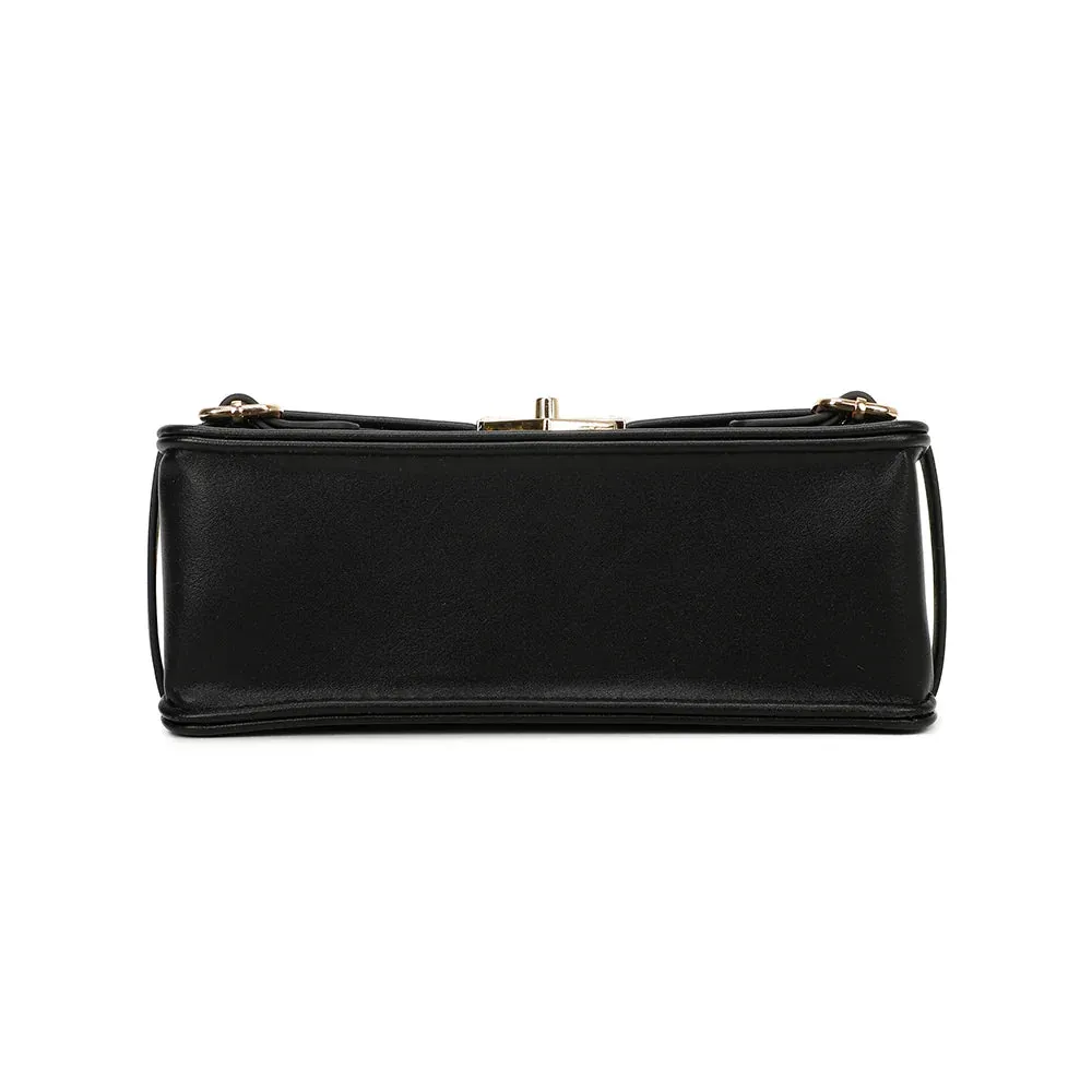 Gallantry Petit Chic petit sac rabat noir doré