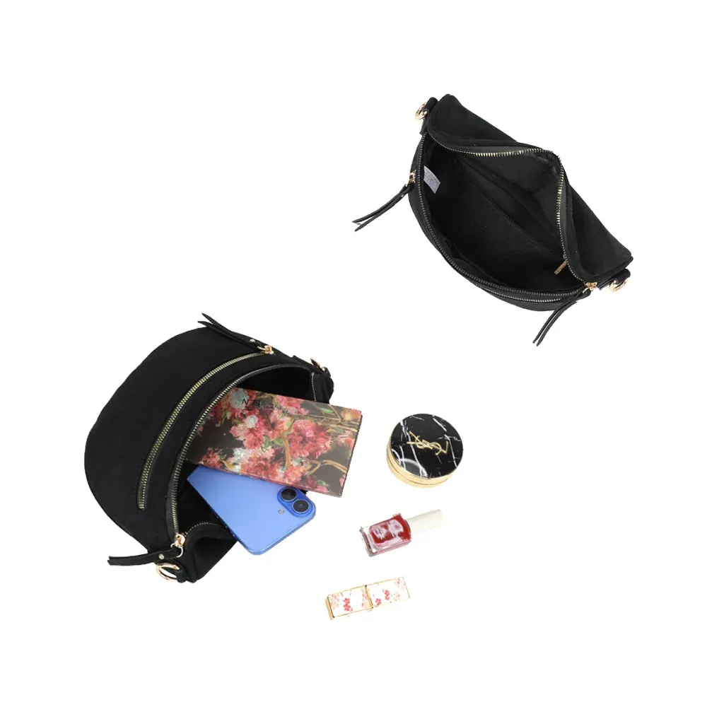 Gallantry Paris Léna Suédine sac banane noir suédine