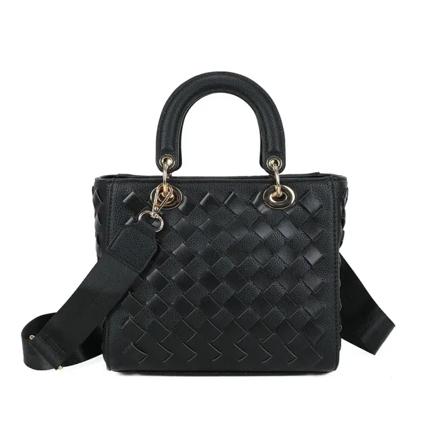 Gallantry Allure Tressée sac main noir tressé 23cm