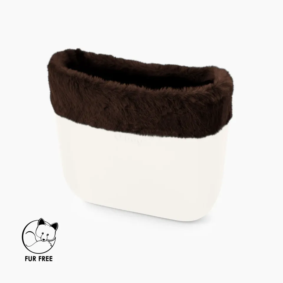 O bag Mini bordure Lapin Rex fourrure chocolat