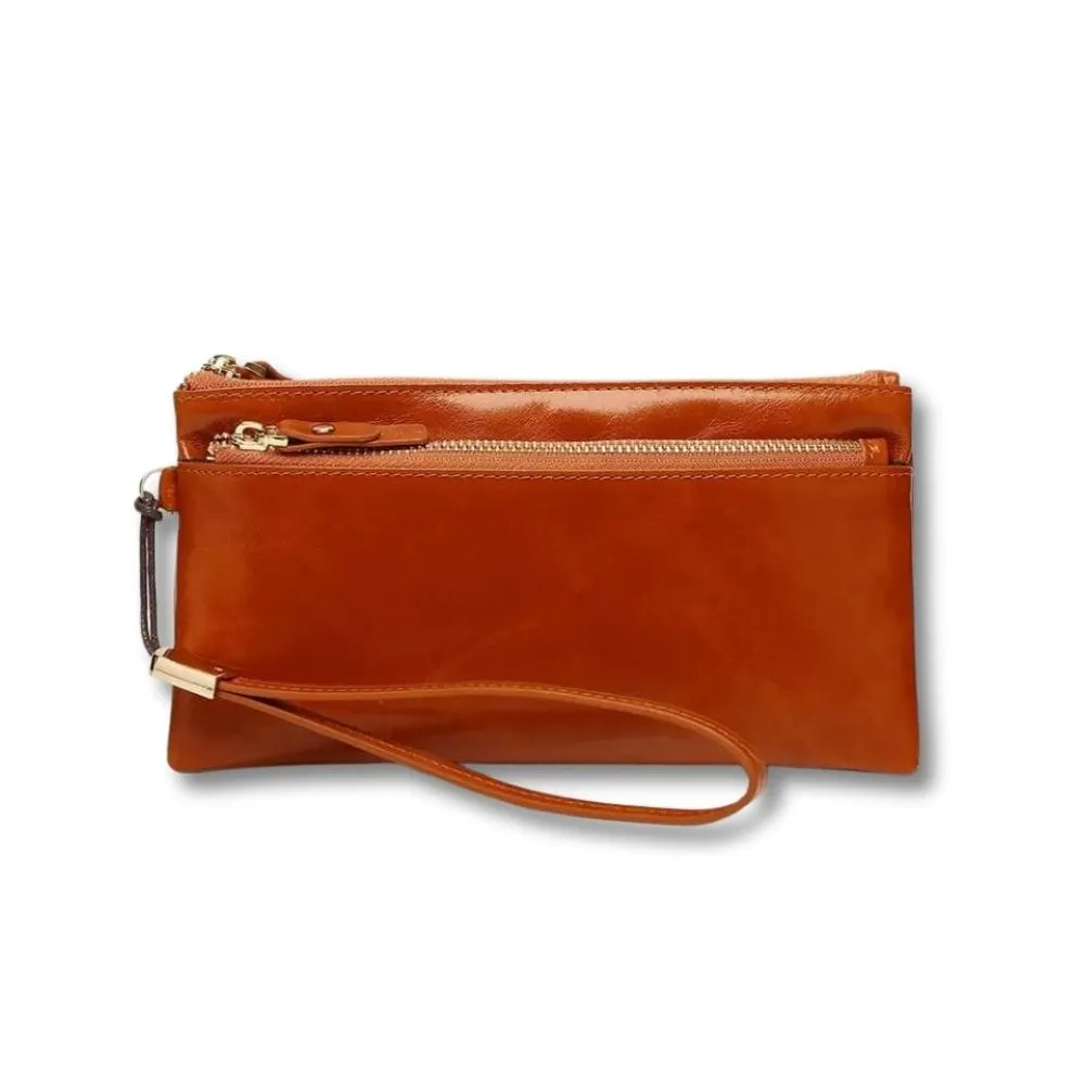 Maison Sacoches Auréa Grande Pochette Femme Rouge cuir