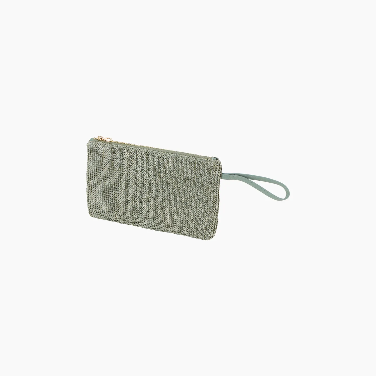 O bag Ponza shiny crochet matcha pochette tissu vert