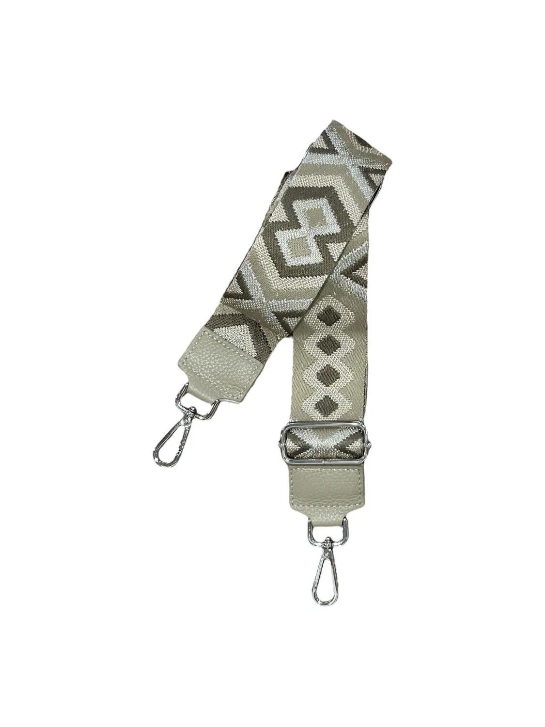 Hexagone Cuir Boem anse sac nylon aqua tressé 5 cm