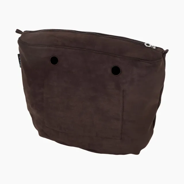 O bag pochette intérieure suédine marron foncé