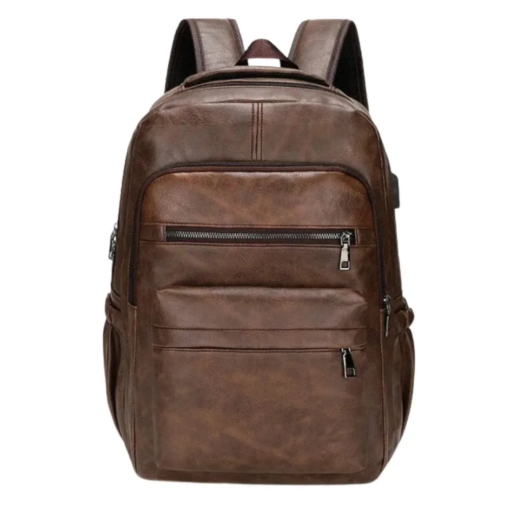 Mon Sacoche Moderne Sac à Dos Cuir Marron Clair