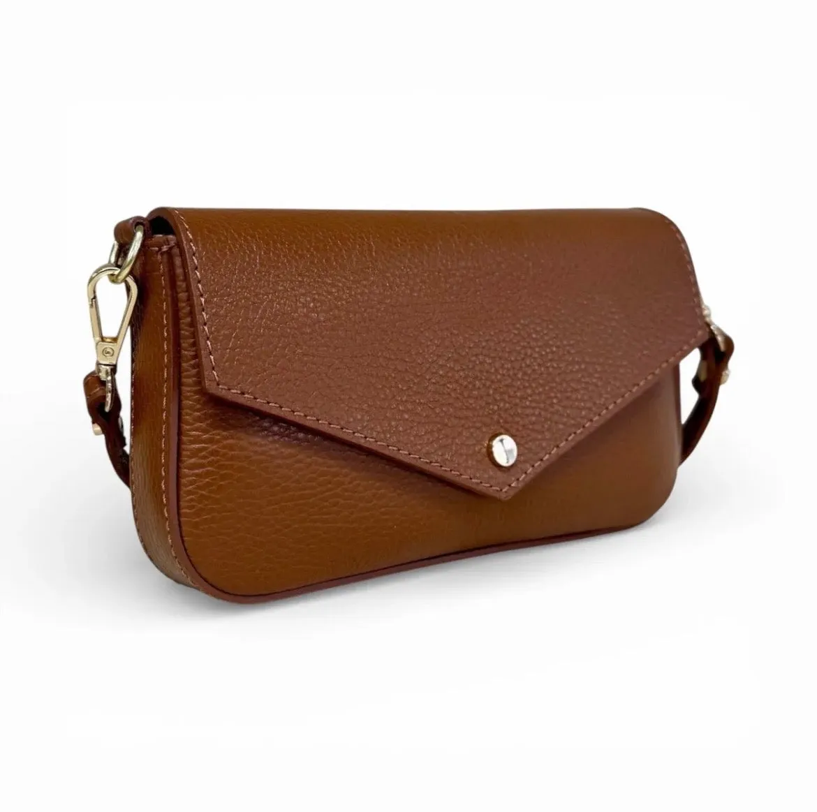 Hexagone Cuir Angel pochette cuir Blanc grainé